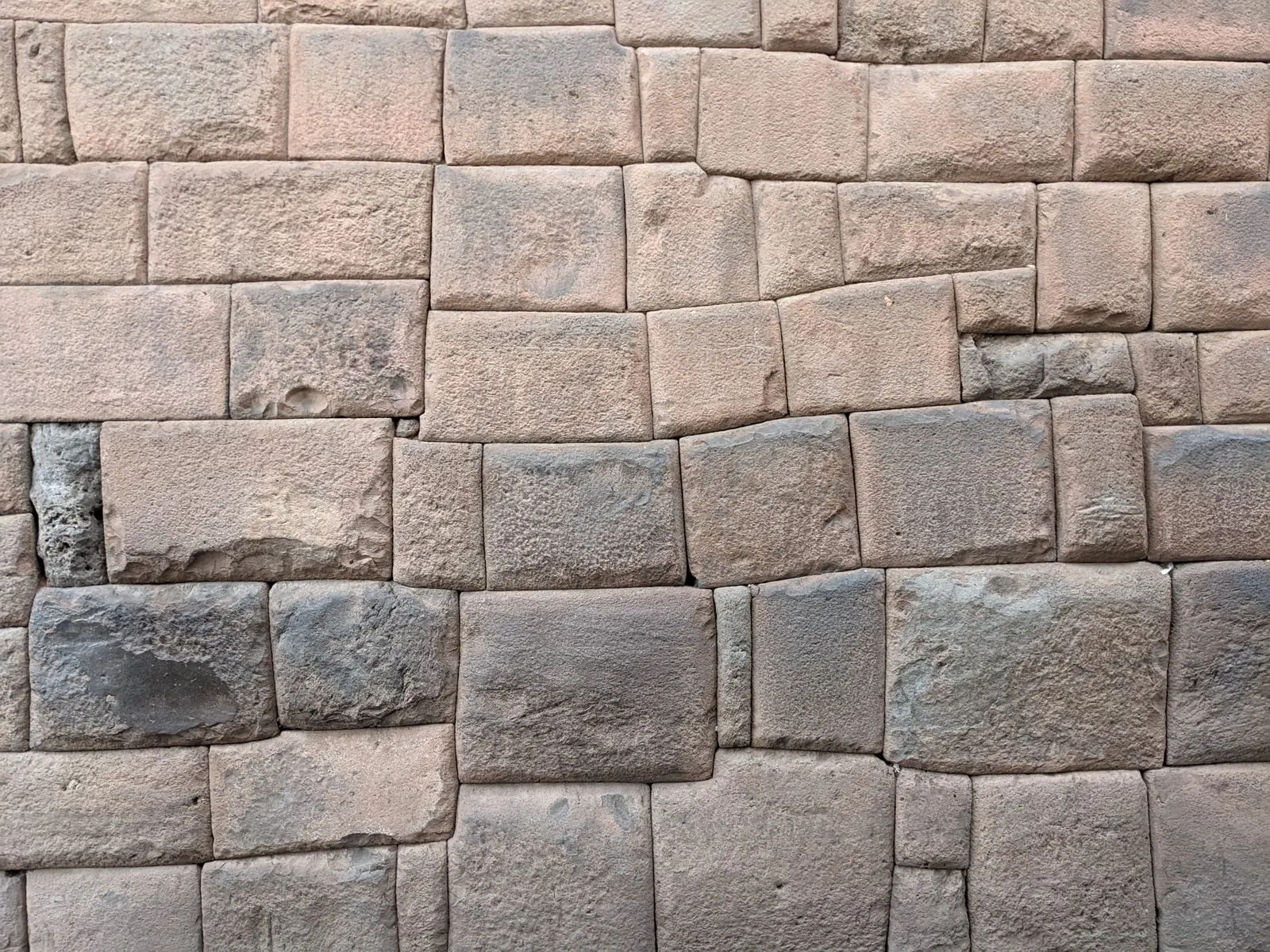 Finely fitted stone masonry close-up